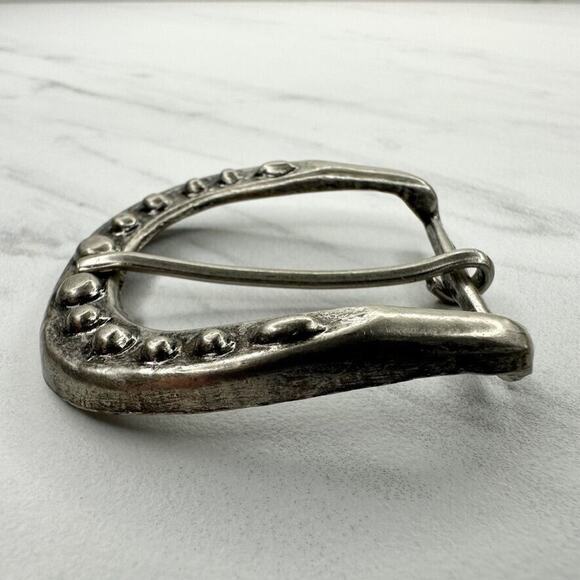 Studded Silver Tone Simple Basic Belt Buckle - Picture 6 of 9